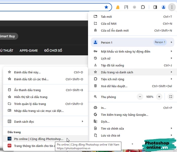 Tạo dấu trang trong Chrome, cách lưu trang web trong Chrome