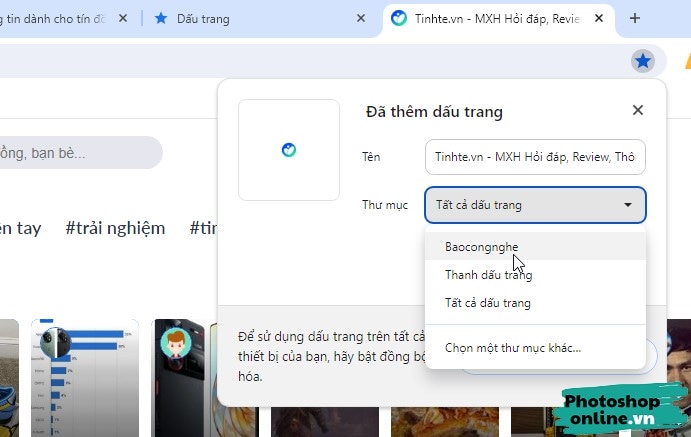 Tạo dấu trang trong Chrome, cách lưu trang web trong Chrome