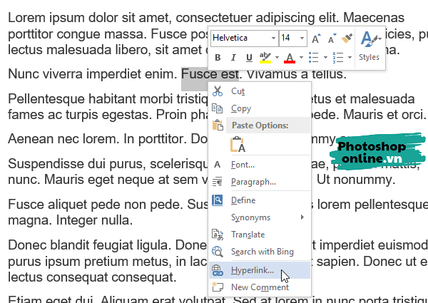 Hướng dẫn chèn liên kết URL trong Word và Excel