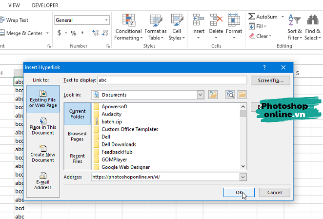 Hướng dẫn chèn liên kết URL trong Word và Excel