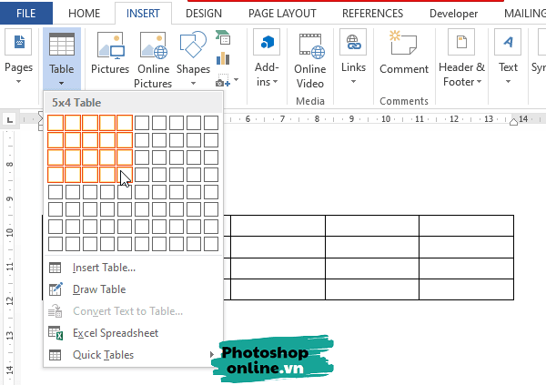 cách tạo bảng trong Word và PowerPoint chi tiết