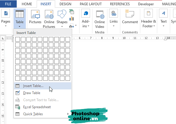 cách tạo bảng trong Word và PowerPoint chi tiết