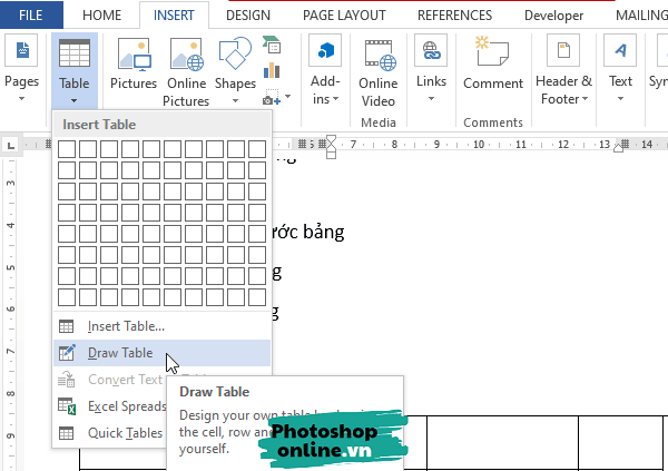 cách tạo bảng trong Word và PowerPoint chi tiết